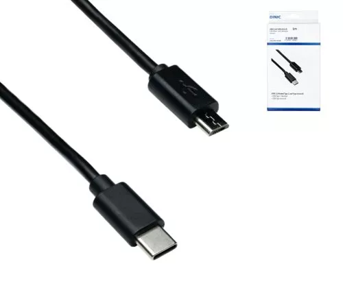 USB 3.1 Kabel Typ-C - micro B, schwarz, DINIC Box mit Euroloch, 2m